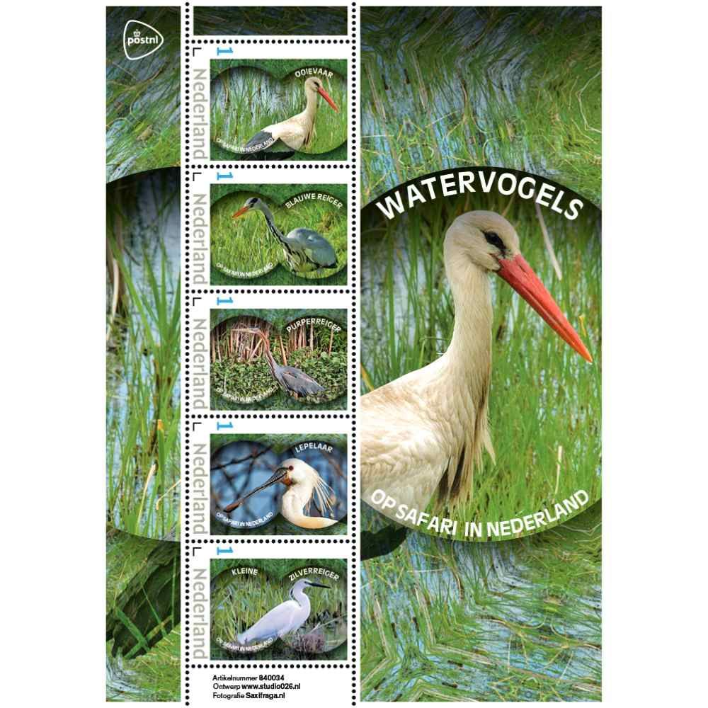 Postzegelvel watervogels